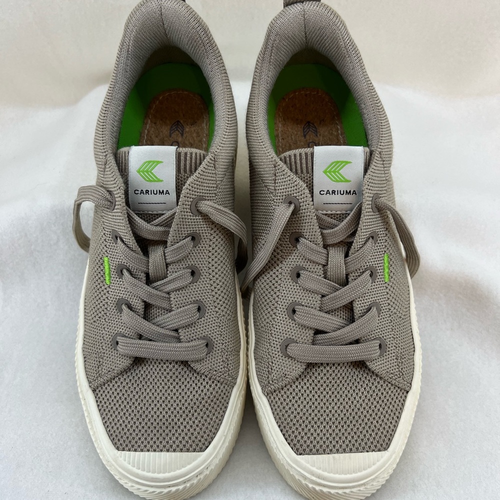 Cariuma Gray and Green Sneakers with Athletic Comfort